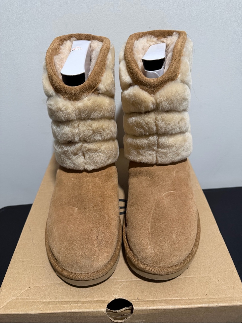 UGG Chestnut Suede Shearling-Trim Ankle Boots